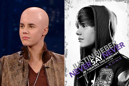 pictures of justin bieber bald. Justin Bieber