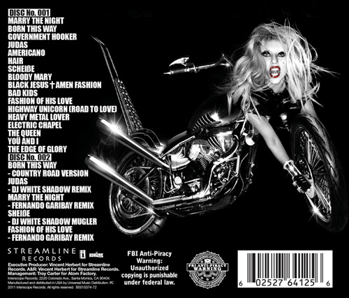 lady gaga born this way special edition track listing. Lady Gaga - Born This Way