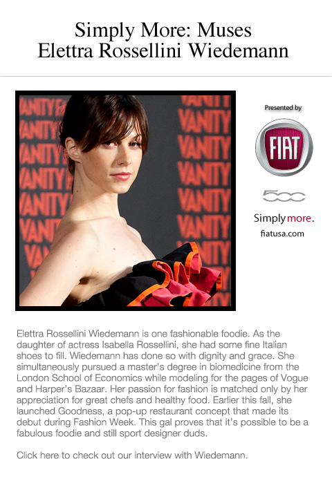 Simply More: Muses Elettra Rossellini Wiedemann