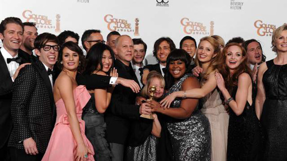 The cast of Glee and Ryan Murphy