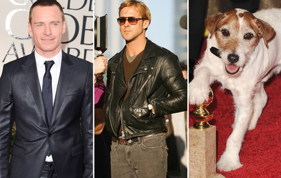 Michael Fassbender, Ryan Gosling and Uggie