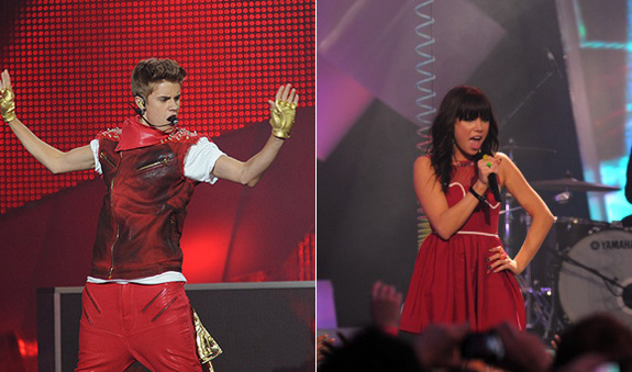 Justin Bieber and Carly Rae Jepsen