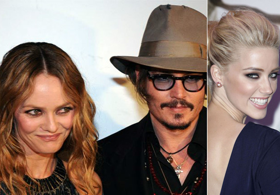 Vanessa Paradis, Johnny Depp and Amber Heard