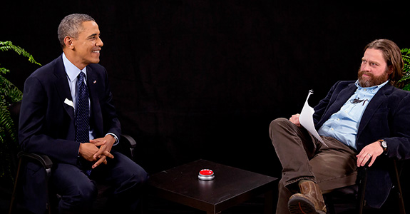 Barack Obama and Zach Galifianakis