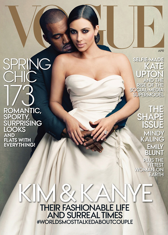 Kim Kardashian and Kanye West / Vogue Magazine
